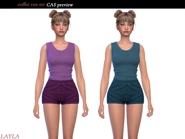 Sims 4 — Coffee Run Collection-Ribbed Tank Top by Layla — Coffee Run Collection