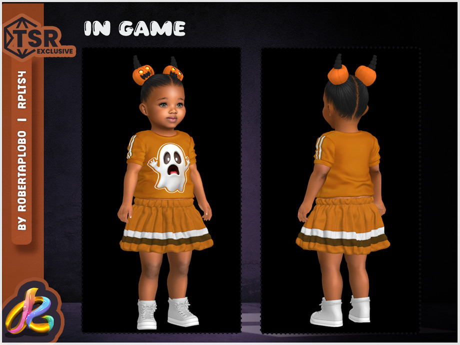 Girl File Set The Sims Resource | Toddler Girl SET - Spooky Season Outfit