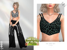 Sims 4 — TWO-PIECE VEST by ZNsims — Two-piece set, vest, leopard print, layered, casual