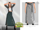 Sims 4 — A BEIT WAISTED LONG DRESS by ZNsims — Belts, long dresses, slits, half skirts, casual