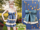 Sims 4 — Countryside Charm - Countryside floral denim top by MysteriousOo — A charming Countryside Charm top featuring