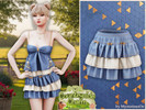 Sims 4 — Countryside Charm - Countryside layered denim skirt by MysteriousOo — A playful Countryside Charm mini skirt