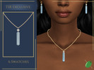 Sims 4 — Kaya Necklace by Pitted0live — Long gemstone pendant on a chain necklace Custom catalog image Custom spec map