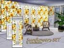 Sims 4 — Sunflowers SET by matomibotaki — A final summer greeting as autumn begins: a wallpaper set featuring three
