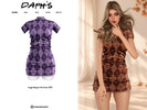 Sims 4 — Argyle Bodycon Mini Dress by Daph's — A stylish bodycon mini dress for The Sims 4 featuring a ruched silhouette,