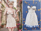 Sims 4 — Floral sweetheart ruffle dress by MysteriousOo — A charming countryside-inspired mini dress featuring delicate