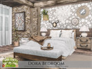 Sims 4 — Countryside Charm - Dora Bedroom by Rirann — Dora is a cozy country bedroom in brown, white and beige colors