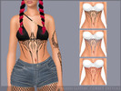 Sims 4 — Gothic Corset Tattoo by ANGISSI — PREVIEWS MADE USING HQ MOD HQ compatible