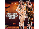 Sims 4 — Western Halloween Dress by SmickleBerrySims — Bring a little spooky season to the Wild West with the Western