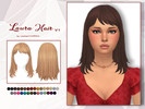 Sims 4 — Laura Hair V1 by Lewbertsn00tles — A layered, shoulder-length hairstyle with cute bangs. Style 1 of 6