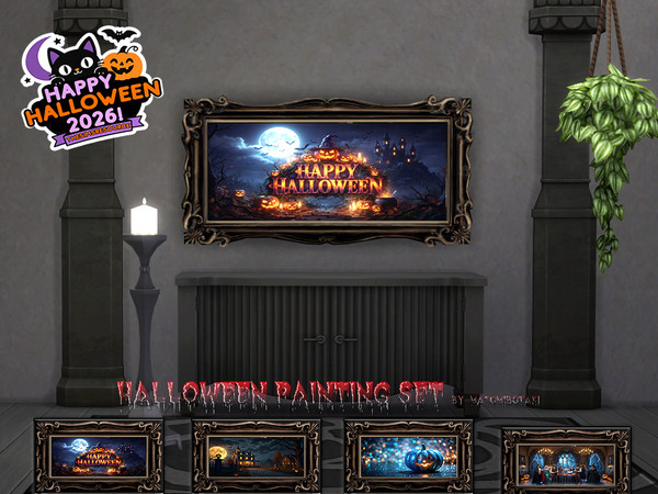 Sims 4 — Halloween Painting SET by matomibotaki — You can never go wrong with the right Halloween decor like a picture in