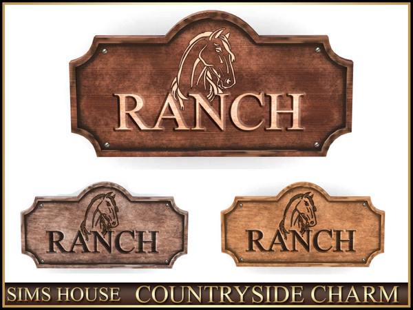 Sims 4 — Ranch Sign  COUNTRYSIDE CHARM by Sims_House — COUNTRYSIDE CHARM