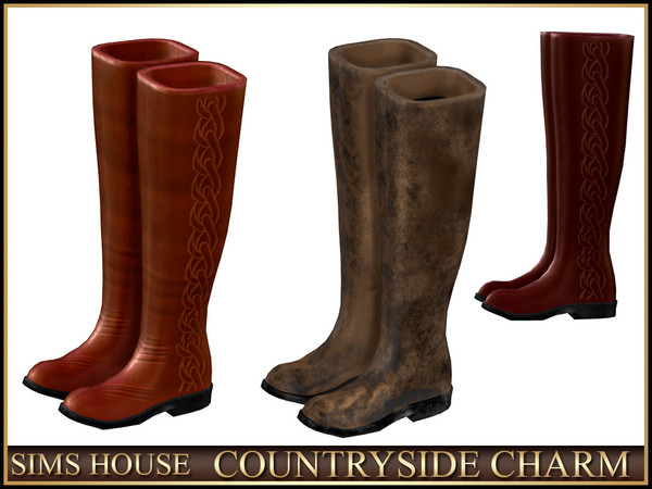 Sims 4 — Tall Boots  COUNTRYSIDE CHARM by Sims_House — COUNTRYSIDE CHARM