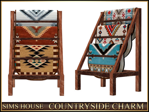 Sims 4 — Horse Blanket Rack  COUNTRYSIDE CHARM by Sims_House — COUNTRYSIDE CHARM