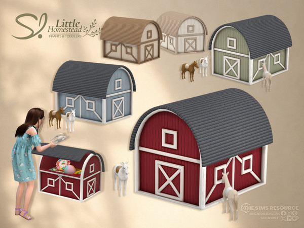 Sims 4 — Little Homestead Barn Toybox by SIMcredible! — The tranquility of the farmhouse is here in this Little Homestead