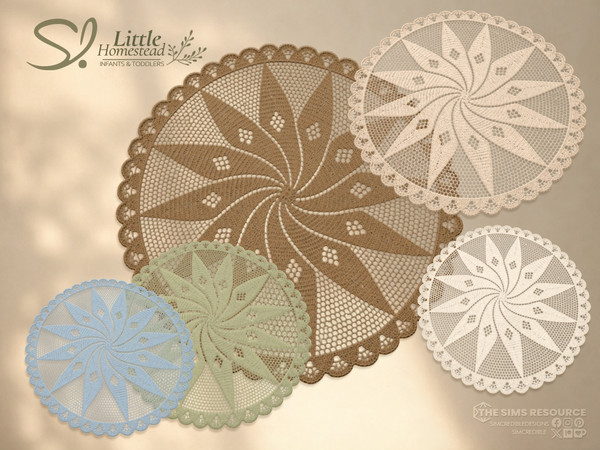 Sims 4 — Little Homestead Crochet Rug by SIMcredible! — The tranquility of the farmhouse is here in this Little Homestead