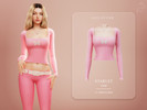 Sims 4 — Starlet Top by GoldFishSims — A fitted long-sleeve top with a square neckline and a delicate rhinestone