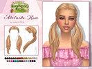 Sims 4 — Adelaide Hair by Lewbertsn00tles — A long, double ponytail hairstyle with delicate side braids. Maxis Match