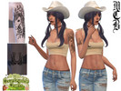 Sims 4 — Horse And Flowers Left Upper Arm Tattoo by MaruChanBe2 — Horse inspired tattoos for your cuties.