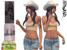 Sims 4 — Horseshoe With Flowers Right Upper Arm Tattoo by MaruChanBe2 — Horse inspired tattoos for your cuties.