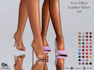 Sims 4 — Croc Effect Leather Shoes Set by LVNDRCC — Set of modern elegant shoes made from leather with subtle croc