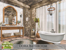 Sims 4 — Countryside Charm - Dora Bathroom by Rirann — Dora is a cozy country bathroom in brown, white and beige colors