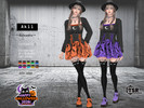 Sims 4 — AKII - Mini Dress by Helsoseira — Style - Bat balloon lace up corset Halloween mini dress