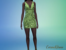 Sims 4 — Leda V-Neck Dress Style A - Set by CarineKitana — Leda V-Neck Dress Style A