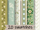 Sims 4 — Green lovers wallpaper by atinoski — A charming collection of 20 vintage-inspired botanical wallpapers in soft