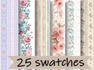 Sims 4 — Linda wallpaper by atinoski — A charming collection of 25 vintage-inspired floral and striped wallpapers,