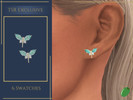 Sims 4 — Gem Dragonfly Earrings by Pitted0live — Cute gemstone earrings in the shape of a dragonfly Custom catalog image