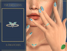 Sims 4 — Gem Dragonfly Ring by Pitted0live — Cute gemstone dragonfly ring Custom catalog image