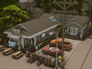 Sims 4 — Realistic House and Convenience Store by plumbobkingdom — This charming convenience store combines the style of