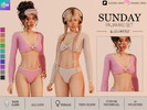 Sims 4 — SUNDAY - PJ SET - TOP by linavees — New Mesh