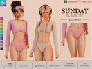 Sims 4 — SUNDAY - PJ SET - PANTIES by linavees — New Mesh