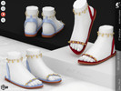 Sims 4 — Shoes KP2B- Child by KaTPurpura — Simple sandals with gold embellishments at the ankle and over the toes.