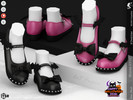 Sims 4 — Shoes KP2C- Child by KaTPurpura — Closed-toe leather shoes featuring dark, slightly Halloween-inspired details
