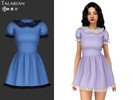 Sims 4 — Aleena Dress With Lace Trim And Puff Sleeves by talarian — Mini dress with lace collar, short puff sleeves,