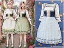 Sims 4 — Vintage daisy lace-up dirndl dress by MysteriousOo — A lovely vintage-inspired dress featuring a fitted lace-up