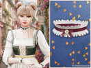 Sims 4 — Romantic daisy ribbon lace choker by MysteriousOo — A charming choker featuring layered lace, a satin ribbon,