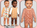 Sims 4 — Infants Boho Fall Pajamas and Sandals by Pelineldis — Kids fashion clothing: five pajamas and sandals for