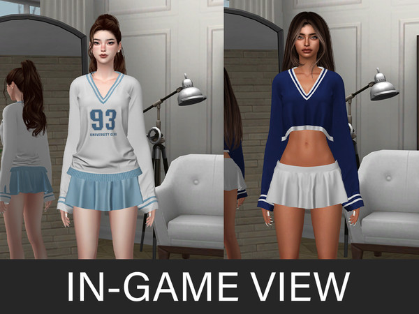 Sims 4 — By Beto - Varsity (Skirt) by Beto_ae0 — Women's varsity attire, enjoy it in your game
