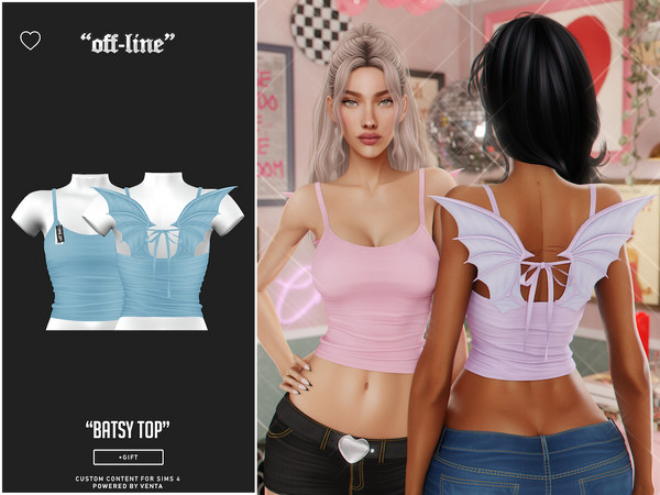 Sims 4 — Off-Line - Batsy Top by VentaStudio — Batsy Top