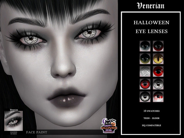 Sims 4 — Halloween Eye Lenses by Venerian - Halloween 2026 by Venerian — 10 swatches Teen to elder Found in the face