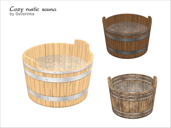 Sims 4 — [Rustic Sauna] - Trough with water by Severinka_ — Trough with water in a rustic style 3 colors