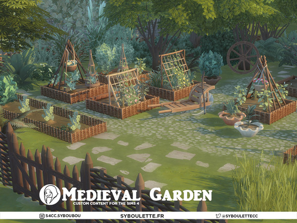 Sims 4 — Medieval Garden - Woven Wattle Fence tall by Syboubou — Medieval Garden brings a little rural charm to your Sims