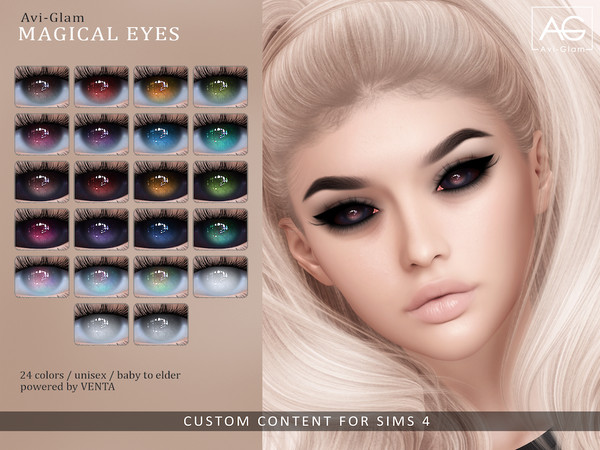Sims 4 — Avi-Glam - Magical Eyes by VentaStudio — 24 Swatches