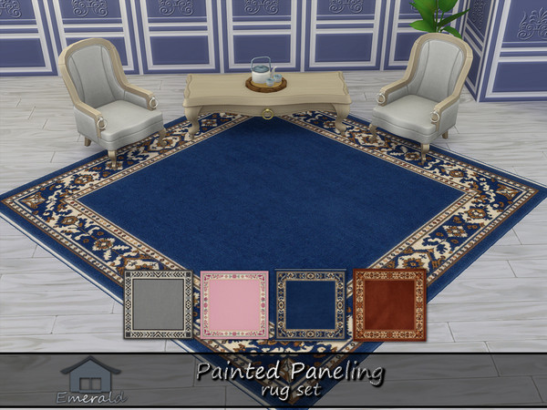 Sims 4 — PaintedPanelingRug4 by Emerald — Painted Paneling is an effective way to modernize any room.(rug set)