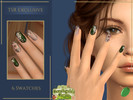 Sims 4 — Country Garden Nails by Pitted0live — Countryside Charm Cute floral nails in a medium length square shape Custom