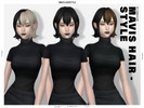 Sims 4 — Mavis Bob with Pointy Bangs Hairstyle by Leah_Lillith — There is optional recolor (color wheel) which can be